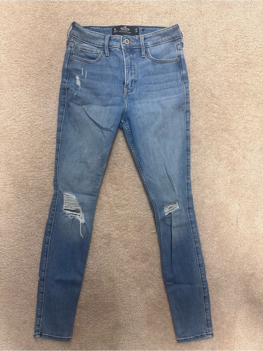 Hollister Medium Blue Ripped Skinny Jeans